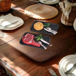 [COD] Yaokeqi 5Pcs Simulated Steak Pasta Plate Knife And Fork Model Kit Dollhouse Kitchen Food Decoration Toy DIY Accessories