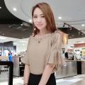 Áo sơ mi von tay lửng cổ bèo hở vai TTS0046. 