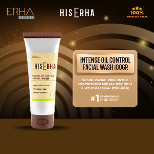 HIS ERHA Intense Oil Control Facial Wash 100gr - Sabun Pembersih Wajah Pria - Kontrol Minyak Berlebih