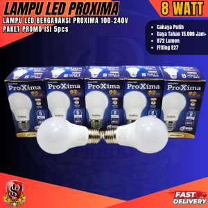 PAKET HEMAT ISI 5 PCS Lampu LED Bulb 8 Watt PROXIMA Cahaya Putih Super Terang E27 Proxuma 8 WATT Kuat Awet Paket isi 5 pcs