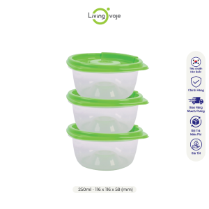 Hộp nhựa tròn cao cấp LivingOvoje-nhựa chịu nhiệt bảo quản tủ lạnh sử dụng microwave
