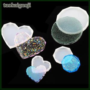 tuokaiguoji แม่พิมพ์หล่อเรซินถาดรองแก้วคริสตัลแม่พิมพ์ทำซิลิโคนอุปกรณ์ศิลปะแบบทำมือ