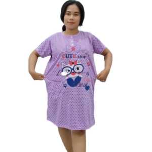 baju tidur daster wanita dewasa murah kekinian standart kancing 3 bahan kaos serian muda motif