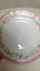 Break-Resistant Melamineware Dinner Plate Cutlery & Bowl Tableware Soup Plate Salad Bowl Wavy Pink
