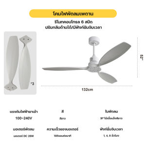 จัดส่งจากประเทศไทย🚀พัดลมติดเพดานพร้อมไฟ 52 นิ้ว ใบพัดไม้แข็งสีวอลนัท มอเตอร์ทองแดงแท้ DC ประหยัดพลังงานและเงียบ ทำงานเสถียร ปรับความเร็ว 6 ระดับ + ไฟ LED 3 สี พร้อมรีโมท ใช้งานง่าย ตั้งเวลาและหมุนกลับด้านได้ หลายรุ่นให้เลือก เหมาะสำหรับโรงแรม/วิลล่า
