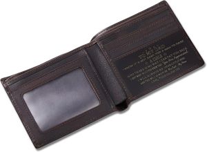 Personalized Engraved Leather Wallet for Dad Son Husband Boyfriend - Perfect for Christmas Anniversary Birthday Fathers Day Valentines Graduation Wedding - Custom Love Message Bifold Wallets for Men