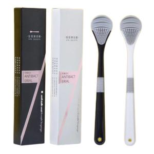 Alat Pembersih Lidah Anak Dewasa Tongue Scraper Hitam Dan Putih 2Pcs Gratis Dua Kait