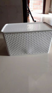 Giỏ nhựa đan Việt Nhật CÓ NẮP rổ nhựa đựng đồ quần áo vật dụng cá nhân chăn mền