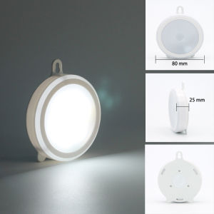 LED Night lights Wireless touch dimming White shell White/goldlighting for bedroom/living room/cabinet/bathroom LED sensor night light decoration Use 3*AAA battery power 0.6W (warm white)