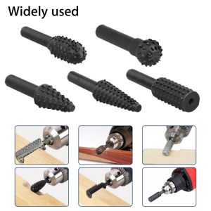 5PCS/Set Twist Drill Bit Wood Carving File Rasp Drill Bits 1/4" 6mm Shank Tool Power Tools