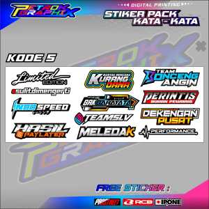 STIKER PACK KATA KATA RACING LENGKAP / STIKER PACK SPONSOR RACING / STIKER VARIASI MOTOR STICKER