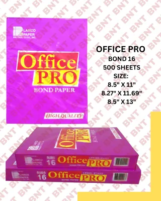 OFFICE PRO Bond Paper 500pcs Substance 16 SHORT A4 LONG 500SHEETS 1REAM