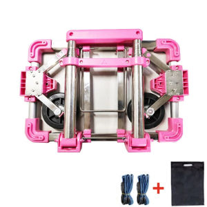 Folding Luggage Cart Light Aluminum Collapsible Portable Fold Up Dolly Hand Truck for Travel Collapsable Shopping Cart 2 Wheels