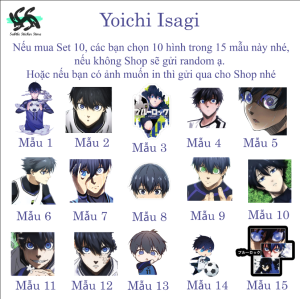 Blue Lock - Set 10/15 Sticker Isagi Yoichi - Isagi anime/manga Blue Lock dán trang trí laptop điện thoại siêu đẹp chống nước chống xước