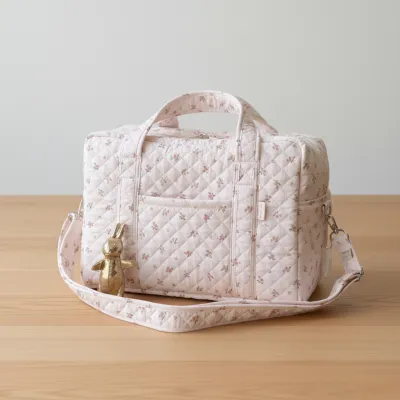 Pure Cotton Floral Mummy Bag Lightweight Portable Multifunctional Baby Diaper Maternity Package