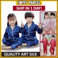 [FULL SET] Kids Silk Pyjamas Baju Tidur Satin Budak Kids Pajamas Satin Kids Pyjamas Baju Tidur Budak Baju Pajamas. 