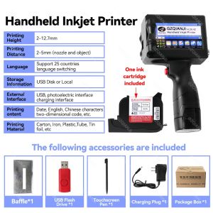 Portable Inkjet QR Bar Batch Code Date Number Logo Expiry Date Label Printer 12.7mm Handheld Ink Jet Printer 25 Languages