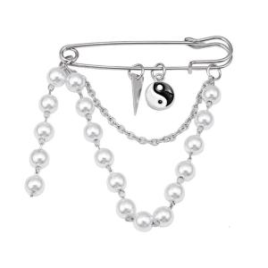 Stylish Brooch Lapel Pin Pearls Rhinestones for Clothing Jackets Hats Bags Novelty Brooches Clothing Accessories