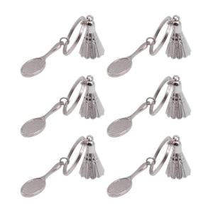 6 Pcs Sport Keychain Shuttlecock Keychain Car Key Chain Badminton Hanging Ornaments Keyrings Bag Pendant for Backpacks