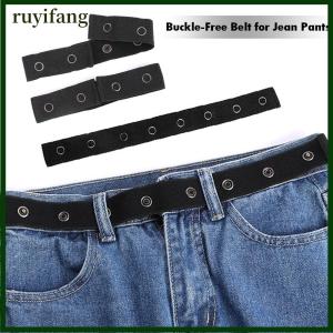 ruyifang เข็มขัดสำหรับผู้หญิงหัวเข็มขัดยืดหยุ่นมองไม่เห็นสำหรับกางเกงยีนส์ไม่มีหัวเข็มขัดเข็มขัดง่ายผู้ชายยืดไม่ยุ่งยากเข็มขัด