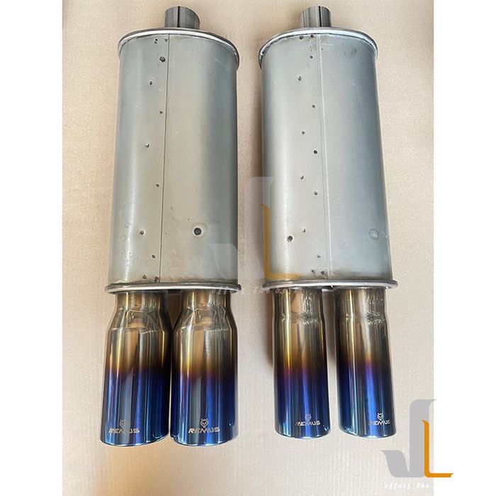 REMUS Titanium blue Twin tip double tail tip muffler modify car exhaust