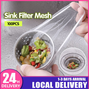 100Pcs Kitchen Sink Strainer Bag Anti-clog Sink Drain Filter Bag Disposable Bathroom Filtering Garbage Bag Penapis Sinki