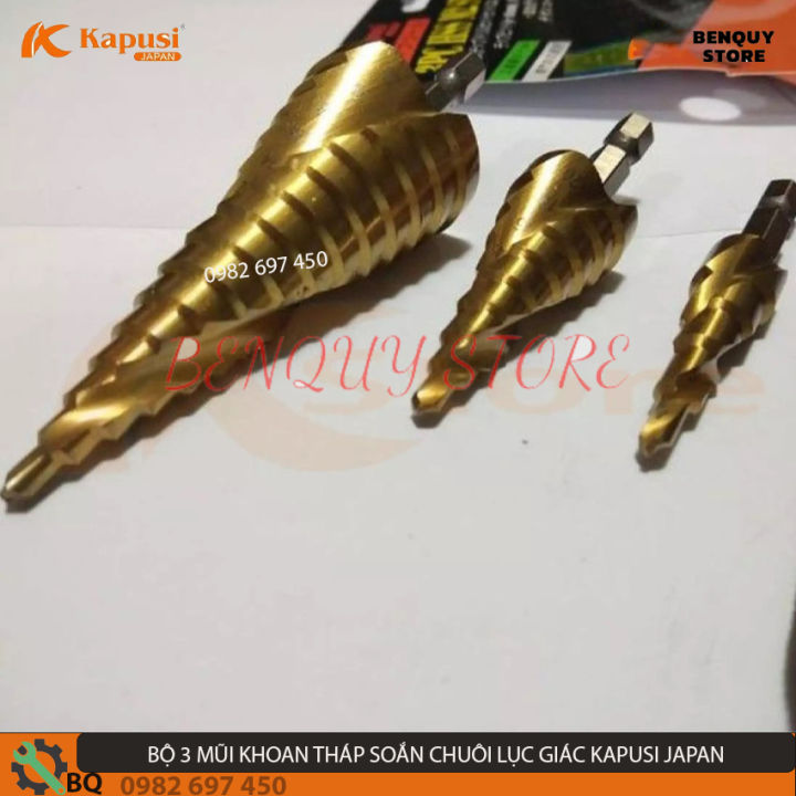 MŨI KHOAN THÁP XOẮN KAPUSI JAPAN 4-32MM CHÂN LỤC GIÁC - MŨI KHOAN TẦNG ...