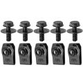 Set 5 bộ bu lông chắn bùn và kẹp đai ốc chữ U 6mm bằng kim loại cho thân xe hơi , Đinh tán , chốt , ốc ô tô. 