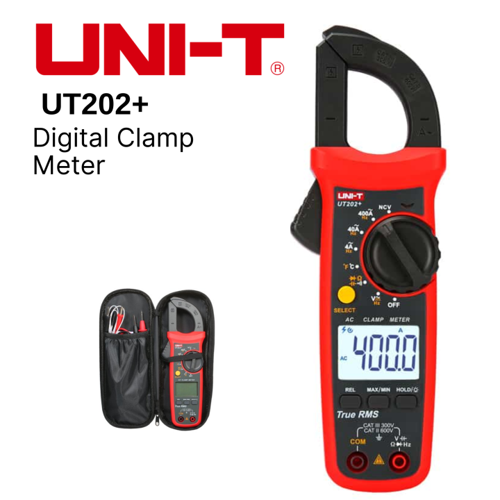 UNI-T UT202+ 400A Digital AC Clamp Meter - up to AC 400A/600V - High ...