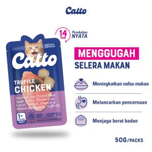 Catto Cat Food - Truffle Chicken Adult 50gr | Natural Wet Cat Food | Makanan Kucing Basah Dewasa Daging Natural