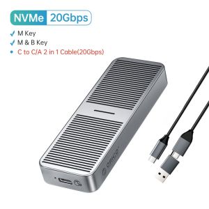 ORICO 20Gbps M2 NVME SSD Case อลูมิเนียมทั้งหมด M.2 NVMe SSD Enclosure USB3.2 GEN2 X2 Type-C สำหรับ M.2ฮาร์ดไดรฟ์สูงสุด2TB C ถึง C