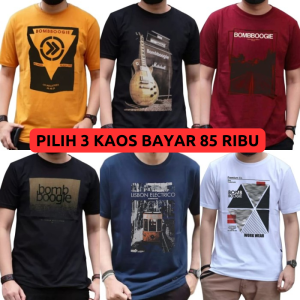 3 Pcs 100rb Kaos pria 100 3pcs | kaos pria | kaos pria terbaru | Kaos T-Shirt pria murah bahan tebal | Kaos pria dewasa 3 pcs 100 | T Shirt Pria Casual Preimum | kaos pria keren