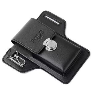 Dompet HP Pinggang Muat Kunci Rokok HP Besar PU Leather Pasang di Sabuk Gesper Untuk Pria Wanita S008