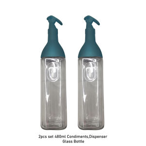 Glass Oil Pot Leak-Proof Seasoning Oil Bottle Soy Sauce Vinegar Sesame Oil Dispenser Bottle 500ml/480ml W/ Free English Label