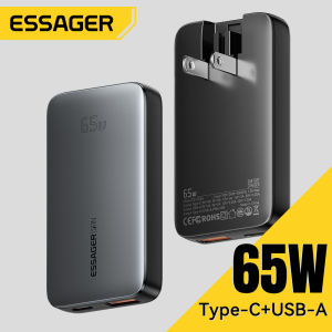 Essager Ultrathin 65W GaN USB A Type C Charger For Laptop Tablet Fast Charging Charger PPS QC4.0 3.0 PD3.0 For iPhone16 15 14-8 Max Pro ipad Macbook Huawei Xiaomi15 Samsung Phone Super Fast Charge Chargers
