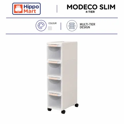 JAX Slim Rolling Cabinet | HPM-0357 | 4-Tier Space Saver Storage Organizer | Kitchen Bathroom & Laundry