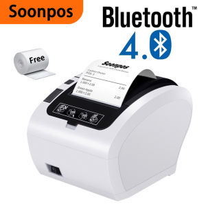 Bluetooth Thermal Receipt Printer  80mm POS Thermal Printer Support loyverse Auto Cutter Support Cash Drawer in Kitchen Cashier POS Printer for Restaurant Supermarket No Need Ink or Ribbon for Windows Android Mac System