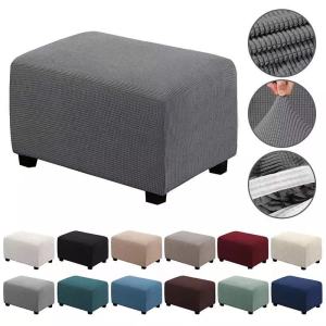 XHOME Deocr【PH Local+COD】Elastic Footstool Cover Stretch Removable Slipcover Footstool Cover Ottoman Cover Rectangle/Square Footstool Protector Stretch Fabric Sofa Stool Cover Elastic Footstool Cover Removable Slipcover Furniture Protector
