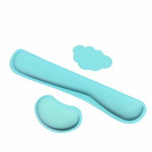 YOUSHI TOP 3Pcs Hình dạng đám mây Bộ kê cổ tay cho bàn phím Mềm mại Đế chống trượt Đệm hỗ trợ cổ tay khi dùng chuột Bảo vệ cổ tay Thoải mái Đệm tay cho bàn phím Phụ Kiện Máy Tính Để Bàn