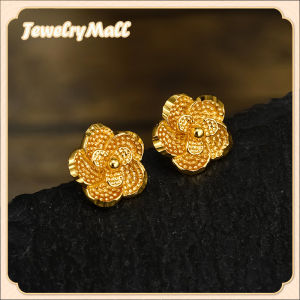 24K Saudi Gold Nasasangla pawnable 100% Original Car flower rose stud earrings for women gift