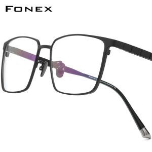 FONEX Pure Titanium Glasses Frame Men Brand Design Big Oversize Square Eyeglasses Ultralight Full-Rim Korean Japanese Custom Myopia Optical Prescription Eyewear 85658