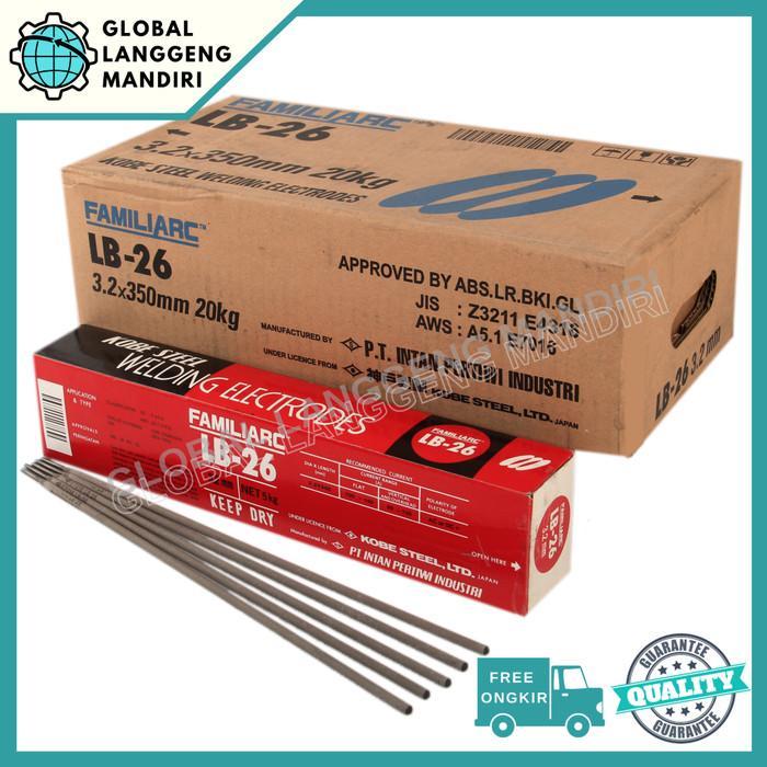 KAWAT LAS KOBELCO LB26 3.2MM (5KG)/ LB 26 3.2 MM STEEL KOBE - TOKOASMA