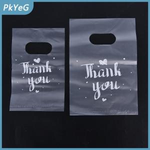 PkYeG 100 chiếc túi quà bằng nhựa mini ghi “Cảm ơn” túi đựng kẹo đám cưới túi mua sắm có quai xách