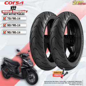 Ban Motor Matic Tubeless Corsa S22 Ring 14 Ban Motor Beat Vario Scoopy Tubles Sepasang Ring 14