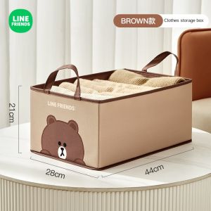 กล่องเก็บของ Line Friends แท้100% กล่องพับได้กางเกงผ้าอ็อกซ์ฟอร์ดความจุขนาดใหญ่เสื้อผ้าตามไลฟ์สไตล์ตู้เสื้อผ้าที่บ้านตะกร้าใส่ของชั้นลิ้นชักชนิดกันน้ำแบบพกพาสีน้ำตาล SALLY CONY CHOCO LFB9 Kado Ulang Tahun