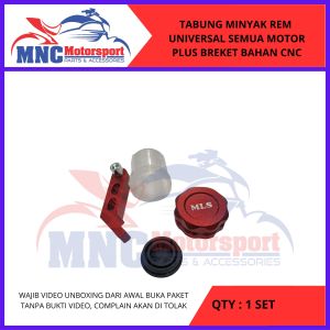 PLUS BREKET TABUNG MINYAK REM KECIL BAHAN CNC MERAH BIRU