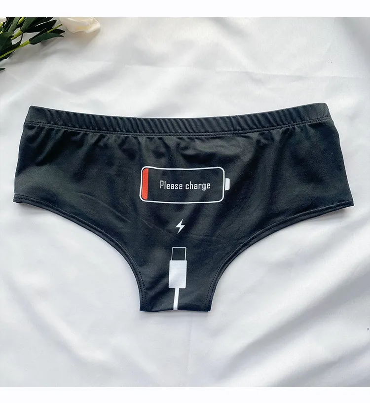 Womens Girls Funny Print Underwear Sports Sexy Panties Lingerie Seamless  Briefs