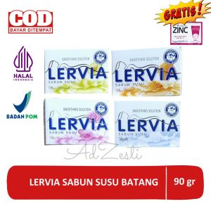 Original BPOM Lervia Sabun Mandi Susu Batang 90gr - Lembut Wangi Anti Bakteri