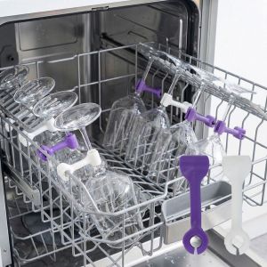 ZYJC SHOP 4 Pieces Treo Giá đỡ ly rửa chén Chống trượt Silicon Kẹp cố định xả nước cho đồ dùng nhà bếp Di động Tiết kiệm không gian Giá đỡ ly rượu Dành cho nhà bếp