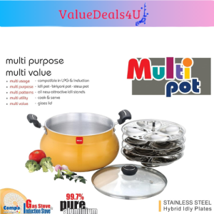 [Induction/Gas Stove Support] IDEAL Multi Pot 4 Design Idly Pot Cooking Pot Briyani Cooking Pot